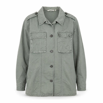 & Other Stories Womens Green Cotton Military Jacket Size 10