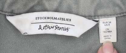 & Other Stories Womens Green Cotton Military Jacket Size 10