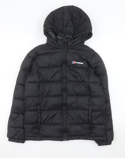 Berghaus Boys Black Hooded Puffer Jacket 11-12 Years Insulated Zip Coat