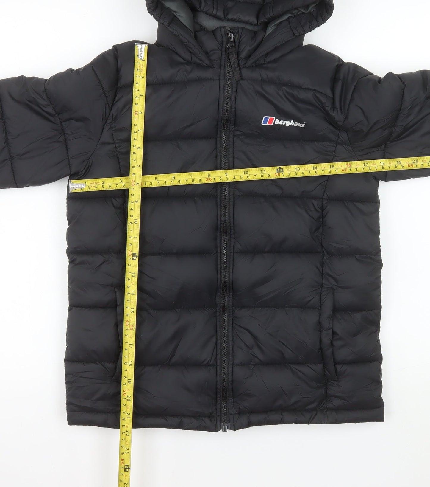Berghaus Boys Black Hooded Puffer Jacket 11-12 Years Insulated Zip Coat