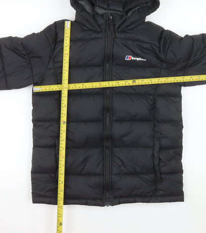 Berghaus Boys Black Hooded Puffer Jacket 11-12 Years Insulated Zip Coat