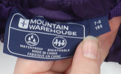 Mountain Warehouse Girls Purple 7-8 Years Waterproof Rain Trousers