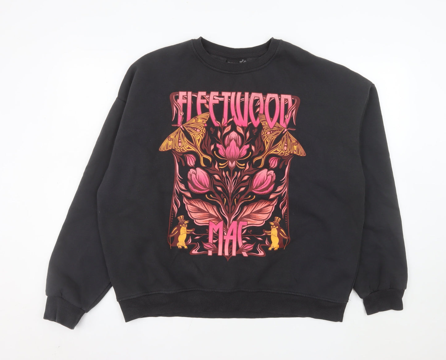 Primark Women’s Black Fleetwood Mac Graphic Pullover Sweatshirt Size 12/14