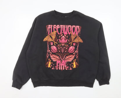 Primark Women’s Black Fleetwood Mac Graphic Pullover Sweatshirt Size 12/14