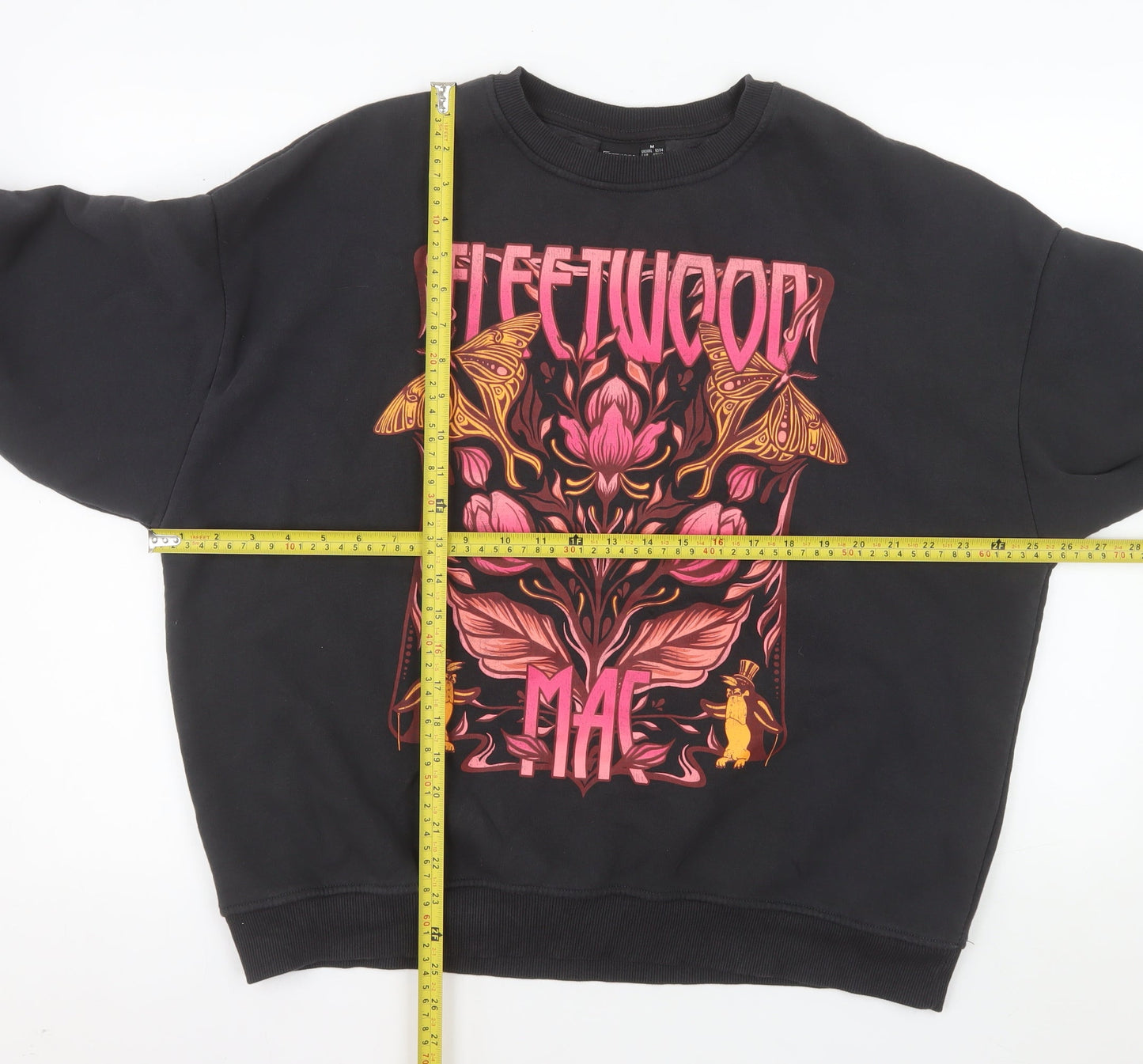 Primark Women’s Black Fleetwood Mac Graphic Pullover Sweatshirt Size 12/14