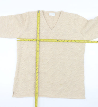 Cotswold Collections Women's Beige Alpaca Merino V-Neck Jumper L