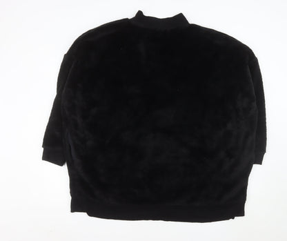 Marks and Spencer Womens Black XL Velour Button Jacket