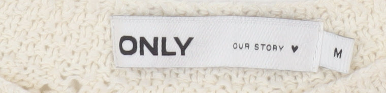 ONLY Womens Ivory Crochet Ruffle Camisole Tank Top M