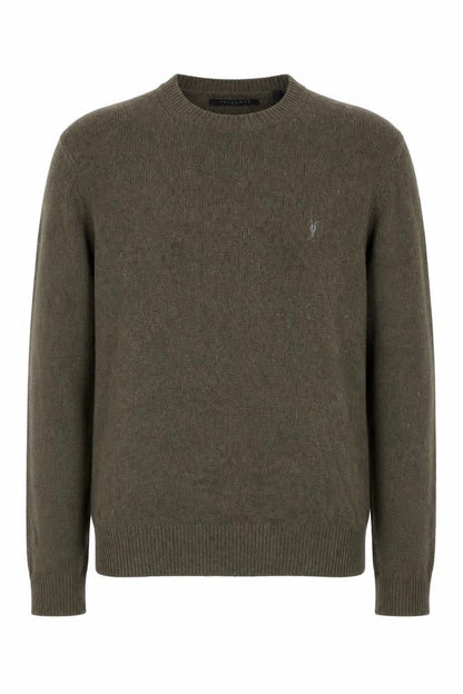 AllSaints Men's Green Wool Blend Crew Neck Jumper Size S