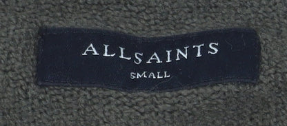 AllSaints Men's Green Wool Blend Crew Neck Jumper Size S