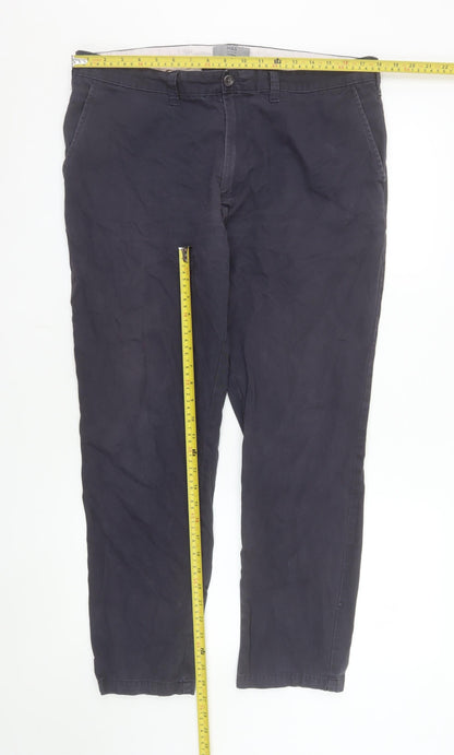 Marks and Spencer Men's Blue Chino Trousers 36W 29L Cotton Casual