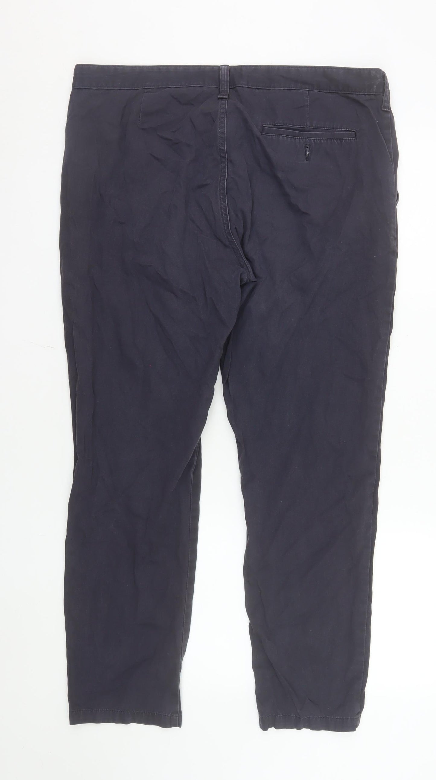 Marks and Spencer Men's Blue Chino Trousers 36W 29L Cotton Casual