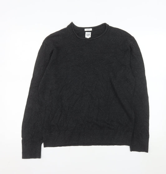 GAP Men's Black Linen Cotton Crew Neck Pullover Jumper M