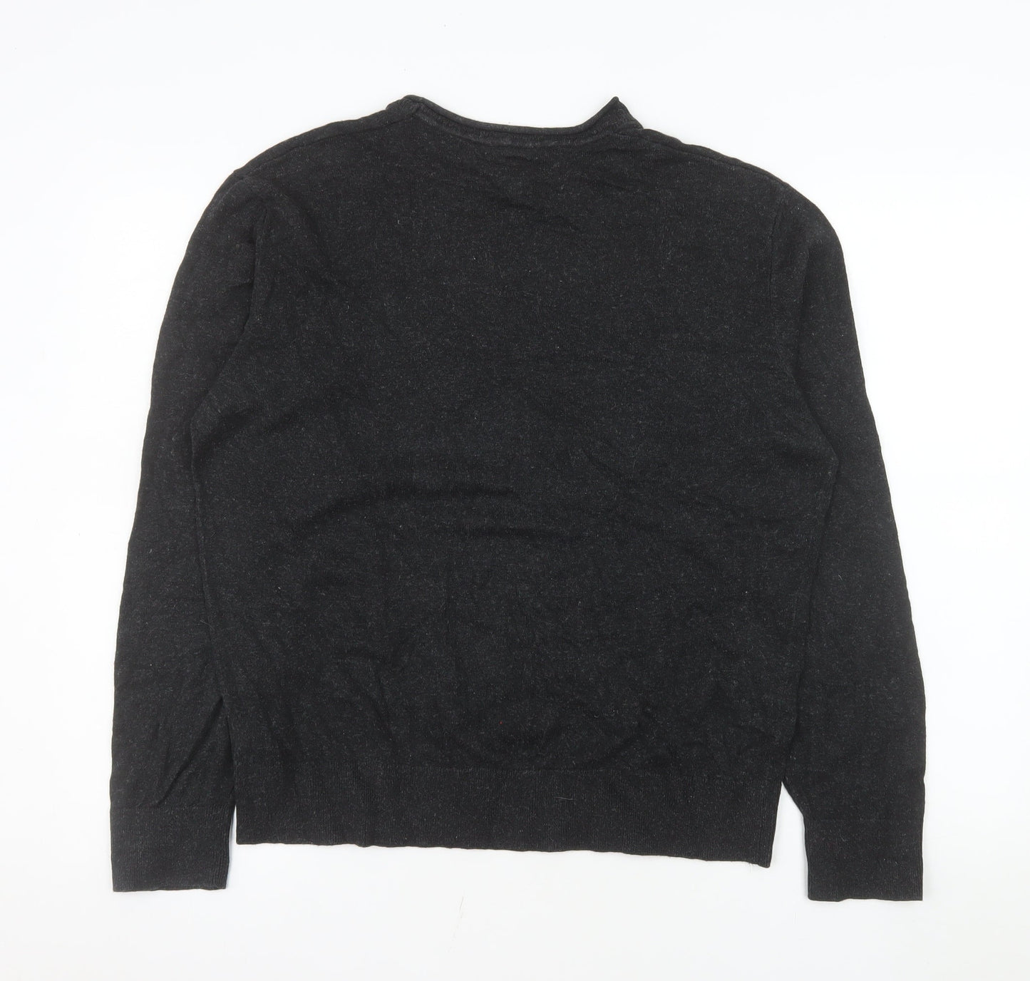 GAP Men's Black Linen Cotton Crew Neck Pullover Jumper M