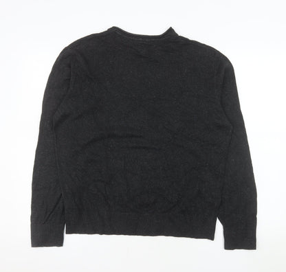 GAP Men's Black Linen Cotton Crew Neck Pullover Jumper M