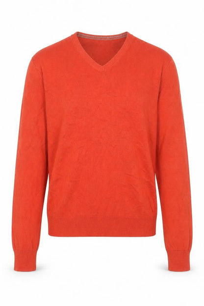 Banana Republic Men's Orange Silk Blend V-Neck Jumper M