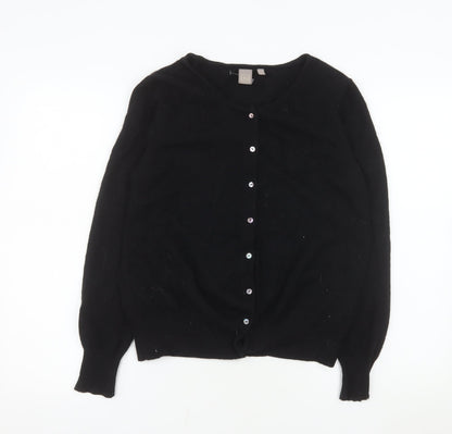 TU Women’s Black Cashmere Cardigan Size 18 Crew Neck Long Sleeve