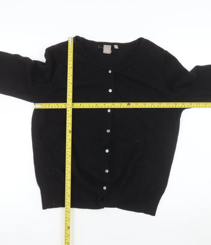 TU Women’s Black Cashmere Cardigan Size 18 Crew Neck Long Sleeve