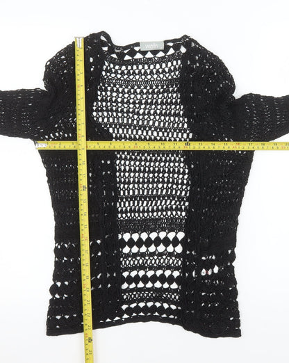 Wallis Women’s Black Crochet Open Knit Cardigan M