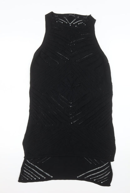 New Look Women’s Black Crochet Knit Sleeveless Midi Dress Size 8