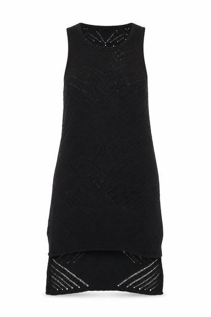 New Look Women’s Black Crochet Knit Sleeveless Midi Dress Size 8