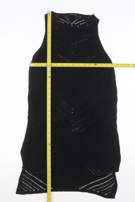New Look Women’s Black Crochet Knit Sleeveless Midi Dress Size 8