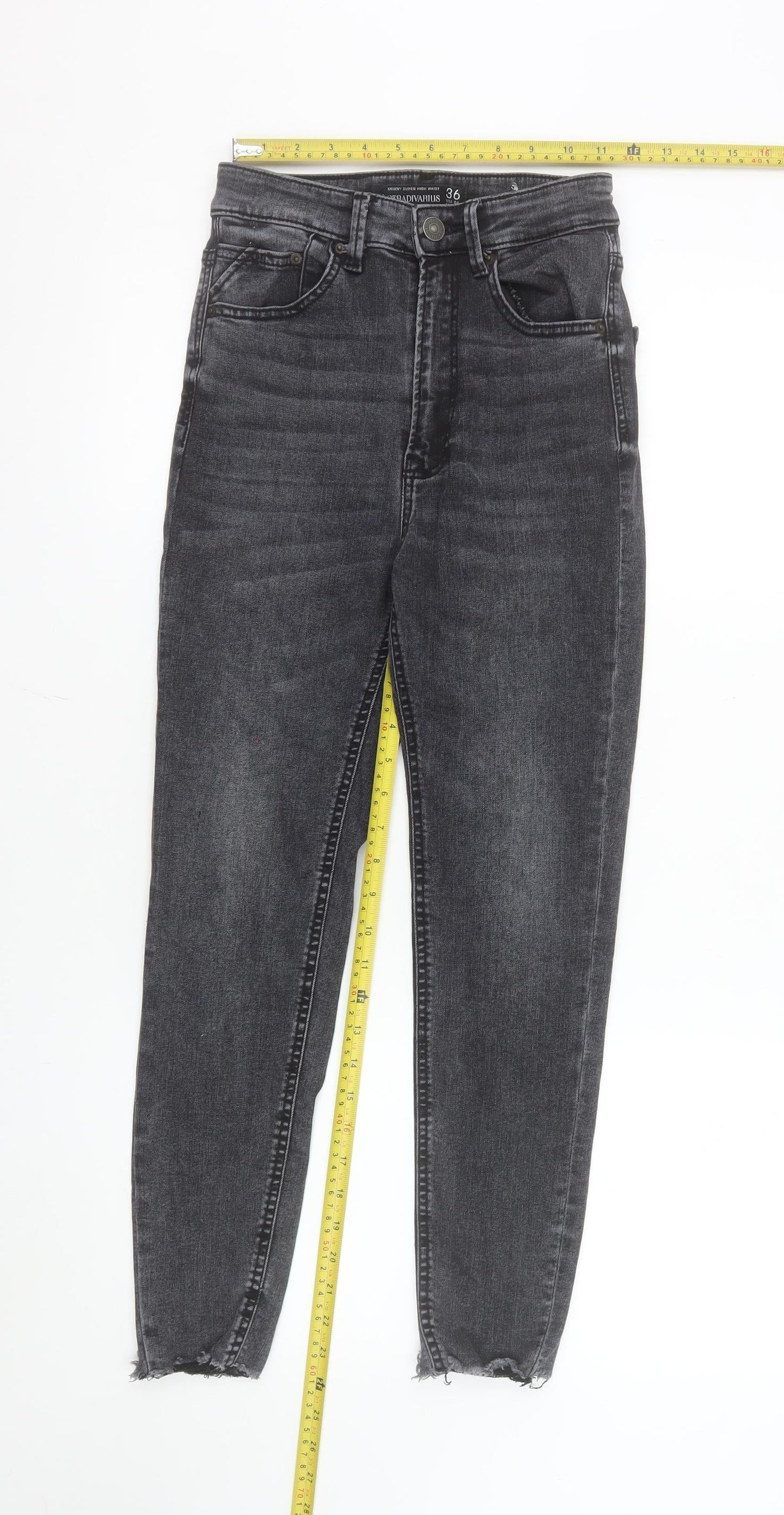 Stradivarius Women Grey High Waist Skinny Jeans UK 8
