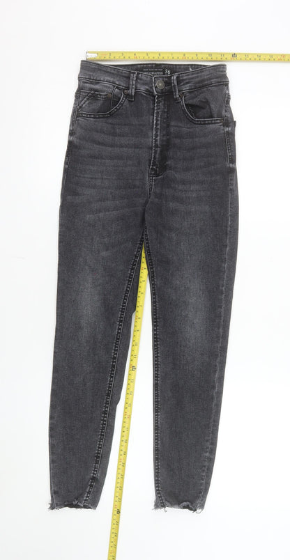 Stradivarius Women Grey High Waist Skinny Jeans UK 8