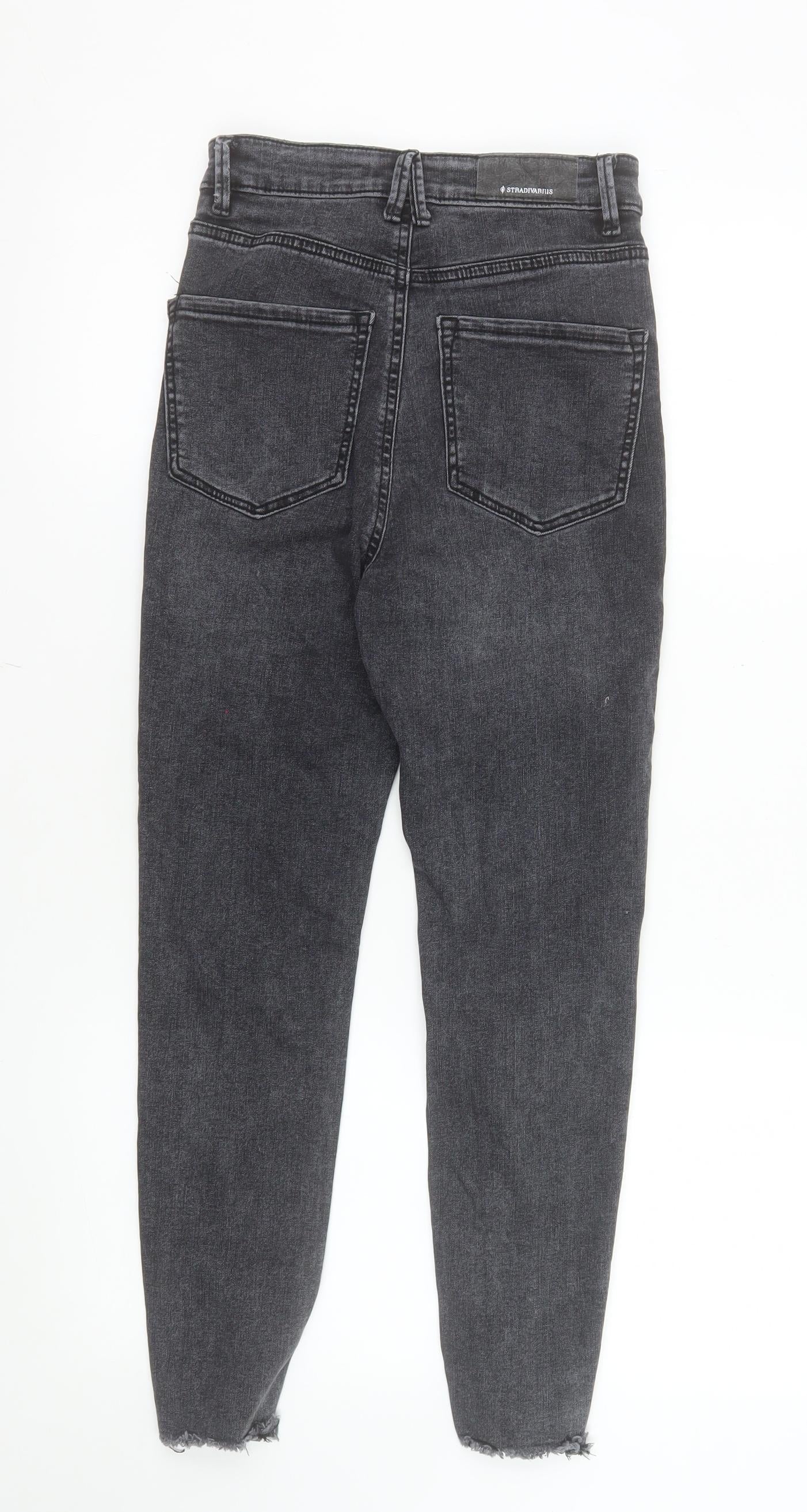 Stradivarius Women Grey High Waist Skinny Jeans UK 8