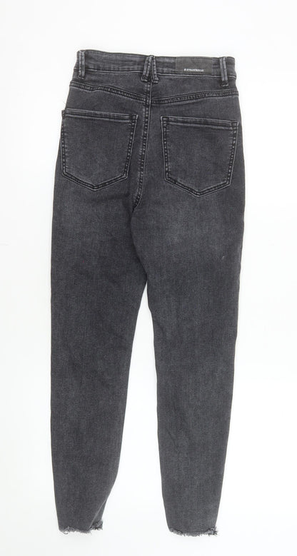 Stradivarius Women Grey High Waist Skinny Jeans UK 8