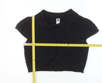 GAP Women's Black Collared Knit Shrug Jumper M