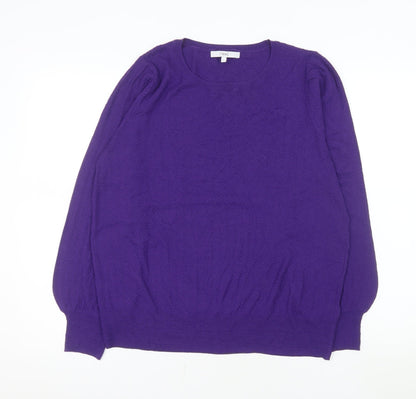 Next Women Purple Crew Neck Long Sleeve Pullover Jumper Size L