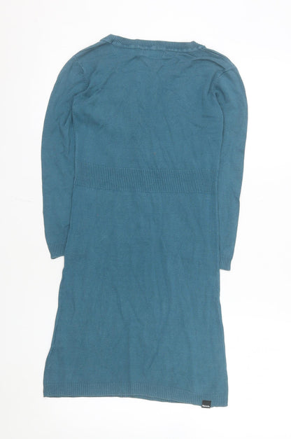 Bench Womens Blue XS Jumper Dress Long Sleeve Knit Casual
