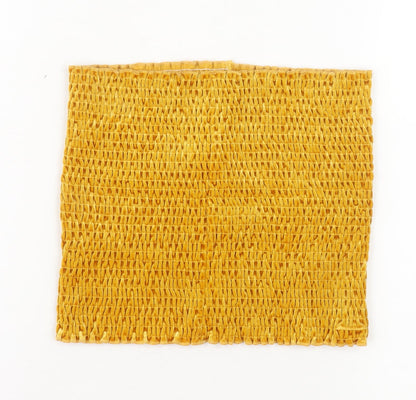 Urban Outfitters Women Yellow Cropped Strapless Velvet Tank Top M