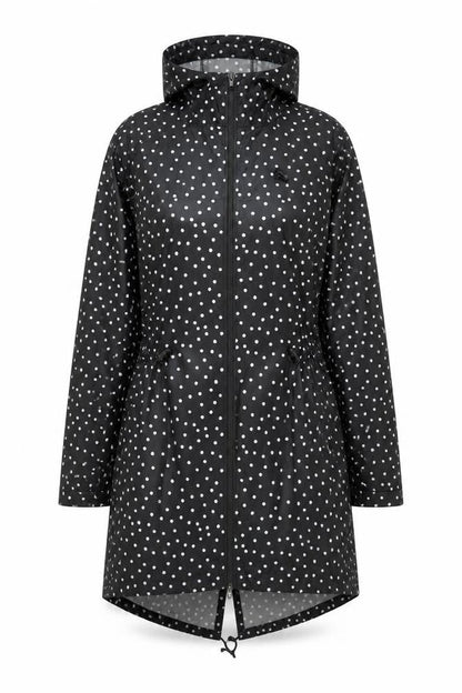 Raindrops by Finesse Women’s Black Polka Dot Rain Coat Jacket Size S