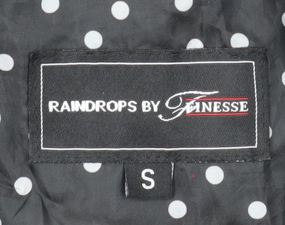 Raindrops by Finesse Women’s Black Polka Dot Rain Coat Jacket Size S