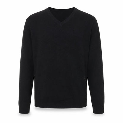 George Men’s Black V-Neck Acrylic Knit Jumper Size S