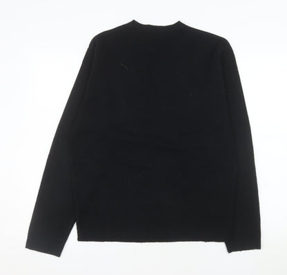 George Men’s Black V-Neck Acrylic Knit Jumper Size S