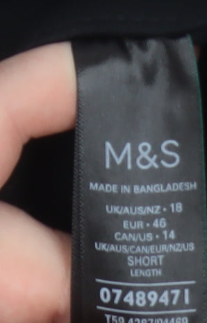 Marks and Spencer Women Black Size 18 Jersey Stretch Leggings