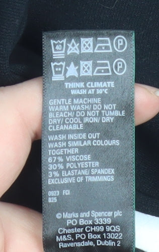 Marks and Spencer Women Black Size 18 Jersey Stretch Leggings