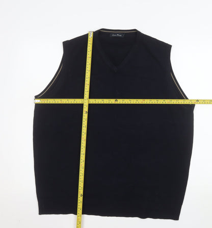 James Pringle Men's Black Acrylic V-Neck Sleeveless Vest L
