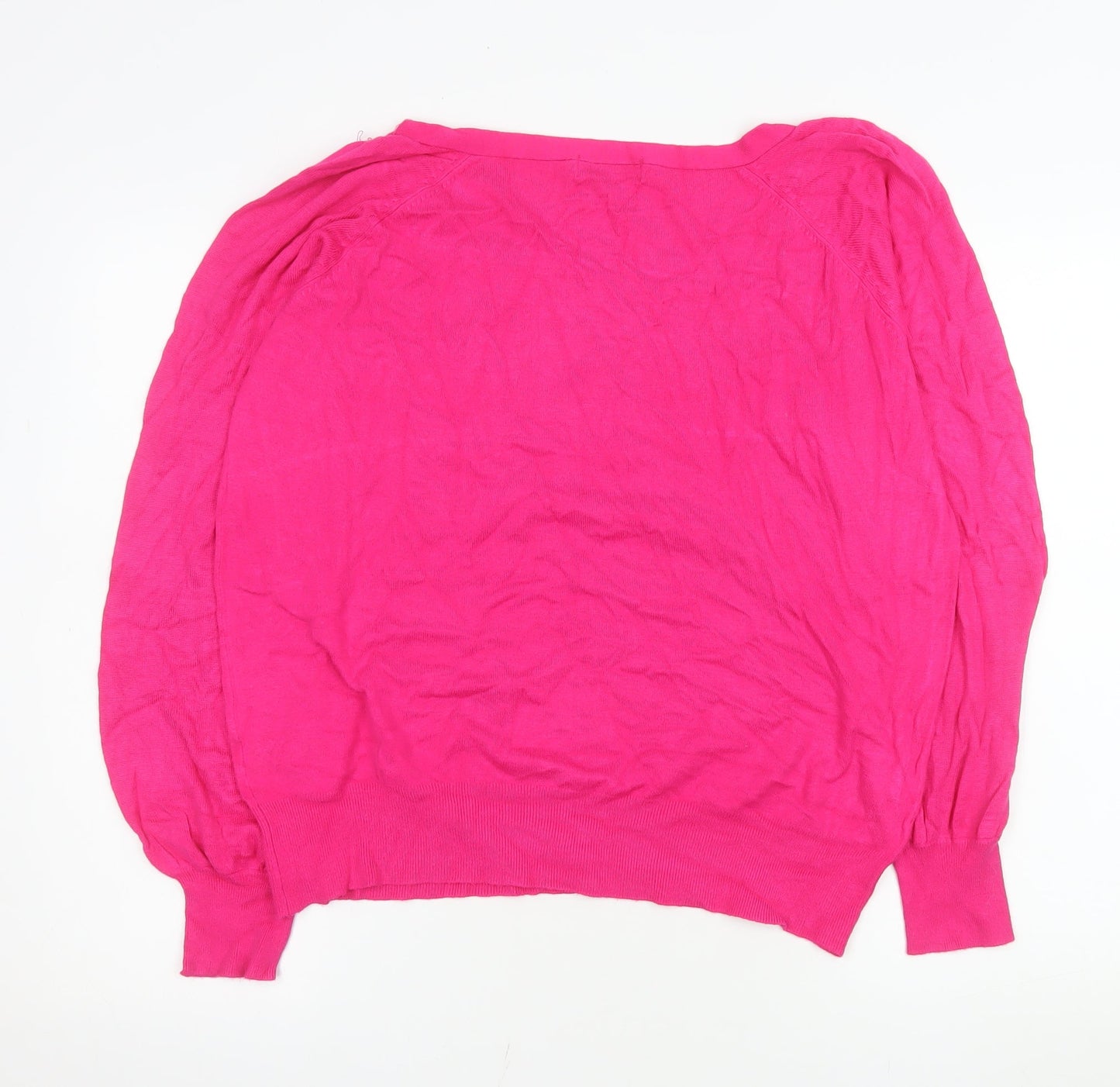 Marks and Spencer Women’s Hot Pink Knit Long Sleeve Blouse UK 20