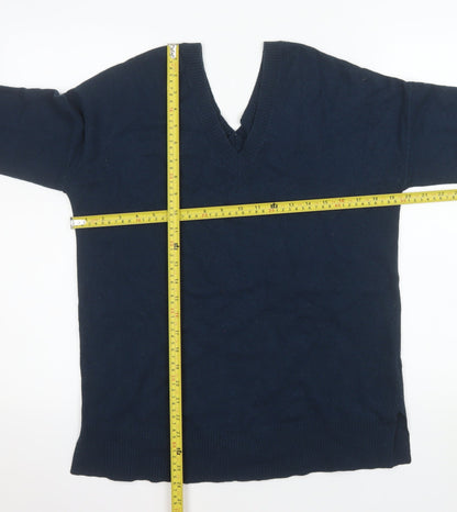 Jigsaw Women's Blue Wool V-Neck Jumper XS Long Sleeve Knitwear