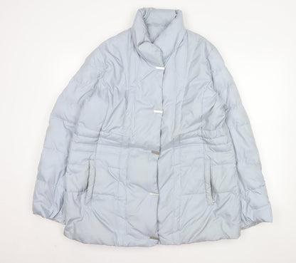Viyella Women's Grey L Puffer Jacket Mid-Length Quilted Winter Coat