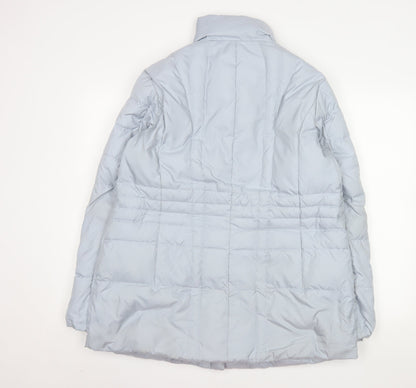 Viyella Women's Grey L Puffer Jacket Mid-Length Quilted Winter Coat
