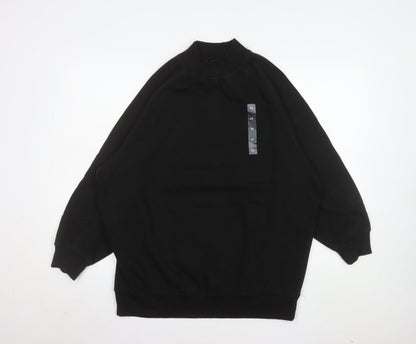 Pull&Bear Men's Black Medium Pullover Sweatshirt Crew Neck