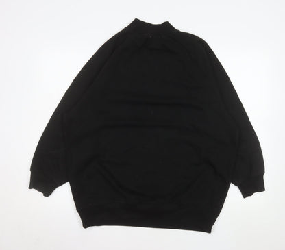 Pull&Bear Men's Black Medium Pullover Sweatshirt Crew Neck