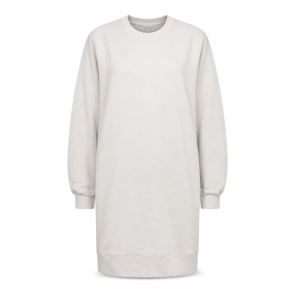 Front view of COS Women Ivory Cotton Long Sleeve T-Shirt Dress, size 14