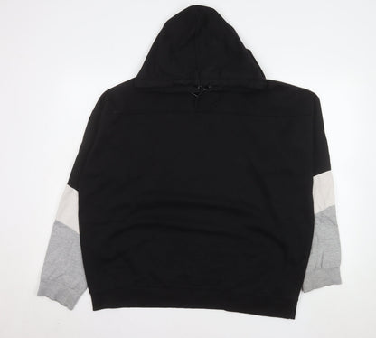 Genetic Apparel Mens Black Pullover Hoodie Size L Regular Fit