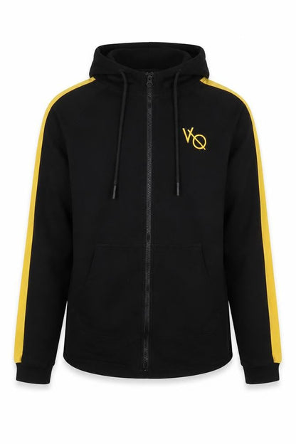 Vanquish Men's Black Yellow Hooded Zip Jacket Size S